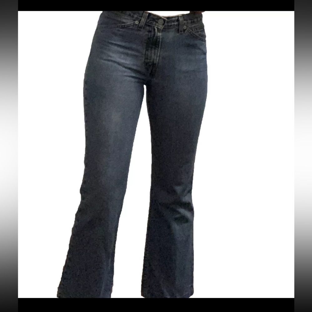 Calvin Klein Jeans Flare Mid Rise 100% Cotton Double Stone Wash Blue Women S4